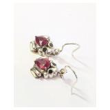 Silver Frog Earrings   L