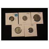 Lot of 5 Canada Coins Some Silver