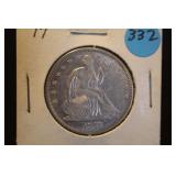 1877 Seated Liberty Silver Half Dollar