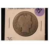 1904-S Barber Silver Half Dollar