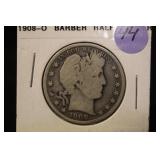 1908-O Barber Silver Half Dollar