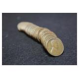 Roll of 50 Wheat Cents