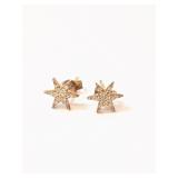 .925 Silver/RG Star Earrings   C