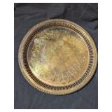 Unmarked Silverplate Tray 12+"