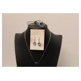 SILVER & BLUE CRYSTAL JEWELRY SET