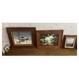 8 Pc Wood Framed Art