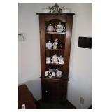 handmade corner cabinet & tea pots