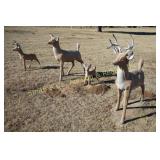 4 Concrete Deer Yard Statues