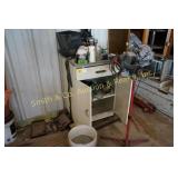 Small Metal Cabinet & Contents