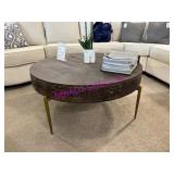 1X, 42"DX19"H ZINA COFFEE TABLE HAND CARVED WOOD