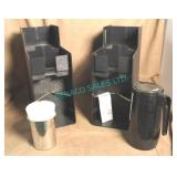 LOT, 2 COFFEE STANDS, CARAFE + UTENSIL CONTAINER