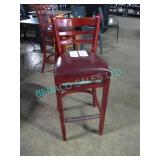 10X, HI-TOP WOOD BAR STOOLS W/ MAROOD SEATS