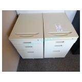 2X, 3 DRAWER SIDE CABINETS,  NO KEYS