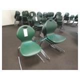 31X, GREEN STACKING CHAIRS