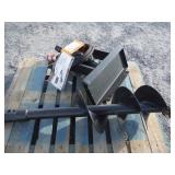 Unused Wolverine Skid Steer Mini Auger w/ 12" Bit