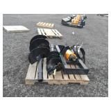 Unused Wolverine Skid Steer Auger Drive w/ 2 Bits