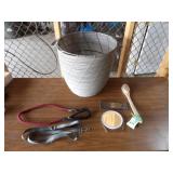 Grey Decorative Basket 17in. T, 2 Leashes, Misc.