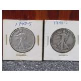 2-1940-S Walking Liberty Silver Half Dollars