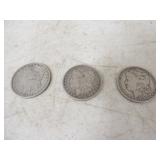 3-Silver Morgan Dollars 1892-O,  1896-O, 1896-O