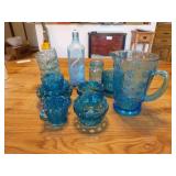 14pcs of Blue Glassware