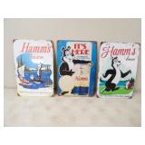 3-Hamms Beer Tin Signs 7.75x11.5