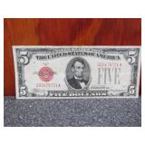 1928C 5 Dollar Note Red Seal