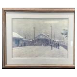 Paul Sawyier Winter, South of the Bridge Art Print