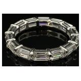 Sterling CZ Baguette Eternity Ring, Sz 8