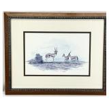 Framed Gazelle Nature Scene Art Print