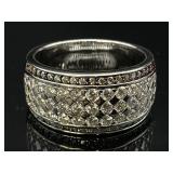 Sterling CZ Channel Set Ring, Sz 7.5