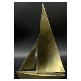 Vintage Brass Sailboat Statue