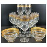 Gold Banded Glassware