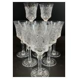 8pc Bohemian Cut Glass Liqueur Glasses