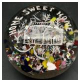 Home Sweet Home Art Glass Paperweight