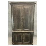 Primitive Pegged Joinery Corner Cupboard