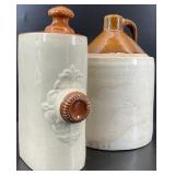 Stoneware Pottery Foot Warmer & Jug