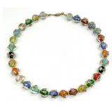 Vintage Lampwork Enamel Glass Bead Necklace