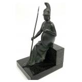 Greek Bronze Goddess Athena on Marble Statue