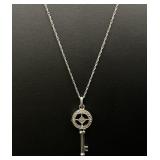 Sterling Silver Key Pendant Necklace