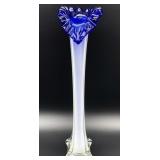 Blue Art Glass Jack in the Pulpit Vase