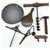 Antique Tools, Sad Iron, Weight & More