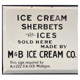 Vintage Ice Cream Co. Novelty Advertising Sign