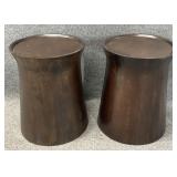 Pair Drum Style Accent Tables