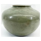 Large Celadon Style Glazed Pottery Vase