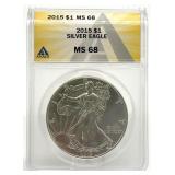 2015 American Silver Eagle ANACS Certified MS-68