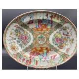 Antique Chinese Rose Medallion Oval Platter