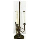 Vintage Brass Horn Table Lamp