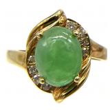 18KT Gold Emerald & Diamond Ring