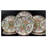 6pc Antique Chinese Rose Medallion Plates