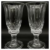 Pair Large Lead Crystal Hurricane Shades